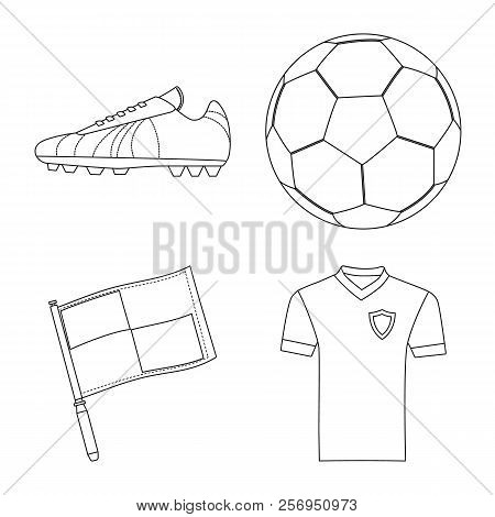 Vector Design Of Soccer And Gear Sign. Set Of Soccer And Tournament Stock Vector Illustration.