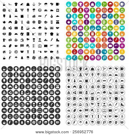 100 Coffee Cup Icons Set In 4 Variant For Any Web Design Isolated On White