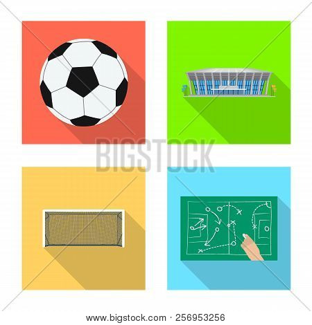 Vector Design Of Soccer And Gear Icon. Collection Of Soccer And Tournament Vector Icon For Stock.