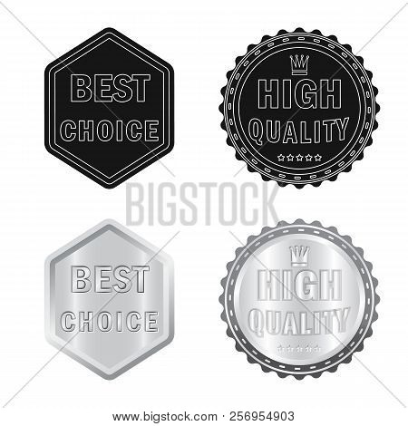 Vector Illustration Of Emblem And Badge Symbol. Set Of Emblem And Sticker Vector Icon For Stock.
