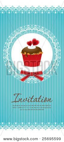 Vintage cupcake háttér 05