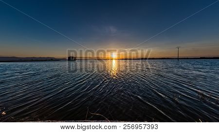 Sunset In The Rice Fields Of La Marchal