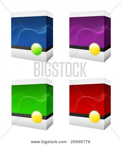 четыре коробки программного обеспечения