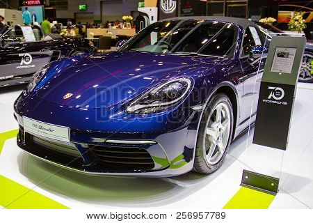 Bangkok - August  22, 2018: Car Show Porsche Panamera 4s  At Auto Shows And Other Exhibitions (big M