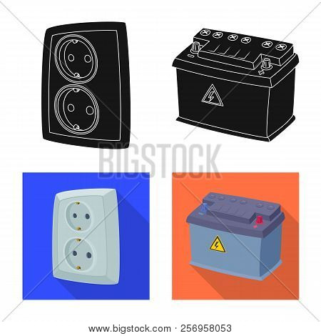 Vector Illustration Of Electricity And Electric Sign. Set Of Electricity And Energy Stock Vector Ill