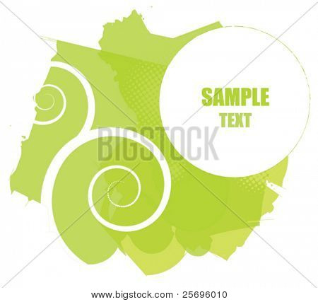 Зеленая акварель элемент