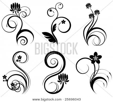 набор из 6 цветочных элементов