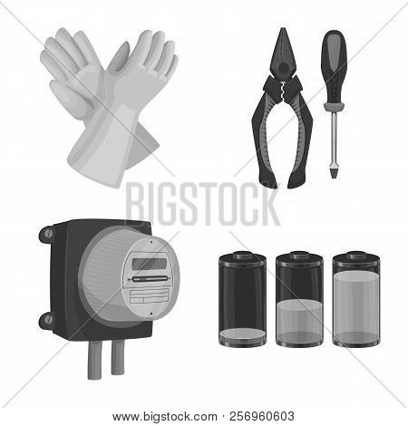 Isolated Object Of Electricity And Electric Symbol. Set Of Electricity And Energy Stock Vector Illus