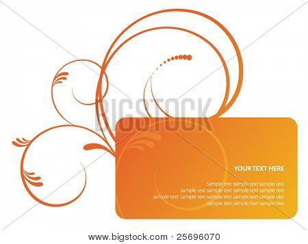 элемент оранжевый дизайна с цветочными