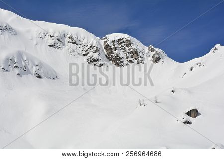 The Slopes Of Sella Nevea At The End Of The Ski Season In Early April, Friuli Venezia Giulia, North 