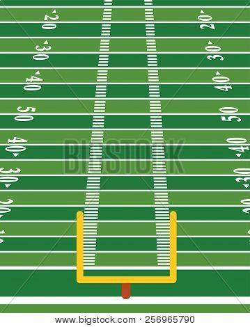 American Football Field Vertical Background Illustration