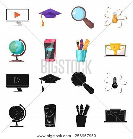Vector Design Of Education And Learning Logo. Collection Of Education And School Vector Icon For Sto