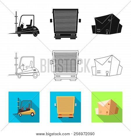 Vector Design Of Goods And Cargo Logo. Set Of Goods And Warehouse Vector Icon For Stock.
