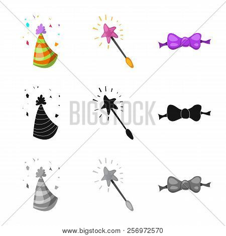 Vector Illustration Of Party And Birthday Logo. Collection Of Party And Celebration Stock Vector Ill