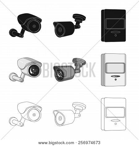 Vector Design Of Cctv And Camera Logo. Set Of Cctv And System Vector Icon For Stock.
