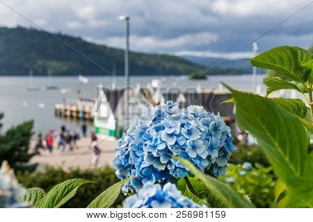 Bowness Pier With Boats At Bowness-on-windermere, A Small Tourist Resort Town On The Banks Of Winder
