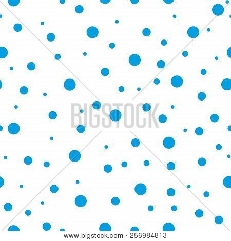 Blue Abstract Seamless Pattern With Circles. Geometry Pattern For Fabric. Textile Background. Stock 