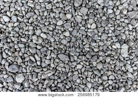 Abstract Background With Gray Stones. Gardening Element. Texture With Stones.