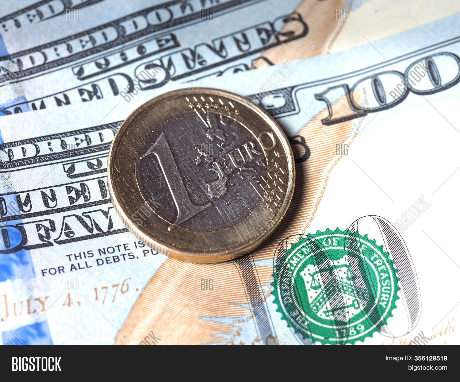 Euro Coin On Paper Image & Photo (Free Trial) | Bigstock