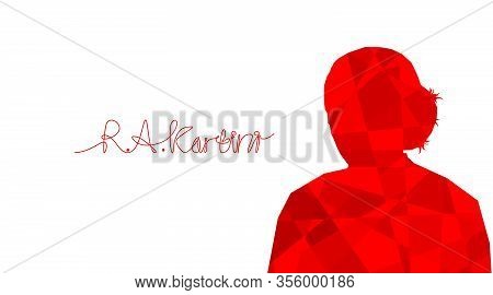 Raden Adjeng Kartini The Heroes Of Women And Human Right In Indonesia With Abstract Futuristic Trian