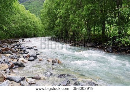Summer alpine landscape in National Park Hohe Tauern, Austria. Panorama of the Alps, National Park Hohe Tauern