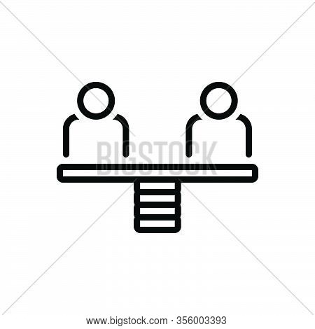 Black Line Icon For Either Alternatives Some-one Somebody Anyone One-of-two This-one