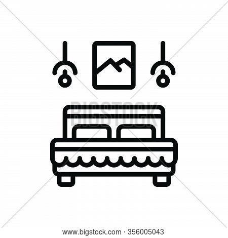 Black Line Icon For Bedroom Dormer Hotel Residential Sleep Furniture Living-room Comfortable Mattres