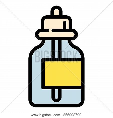 Toxic Liquid E Cigarette Bottle Icon. Outline Toxic Liquid E Cigarette Bottle Vector Icon For Web De