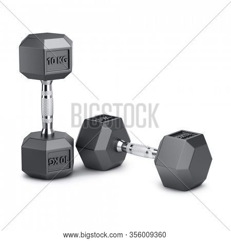 Dumbbell isolated on white background. 3d illustration