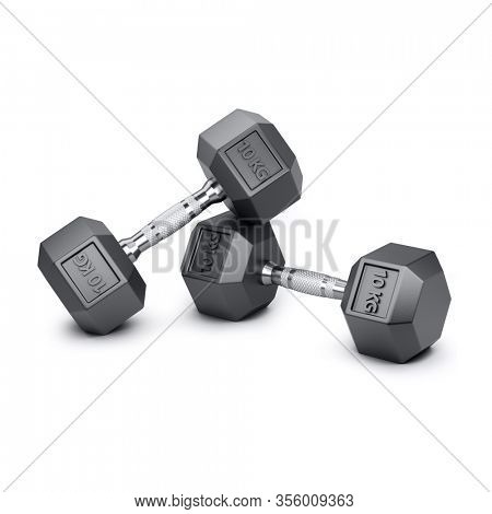 Dumbbell isolated on white background. 3d illustration