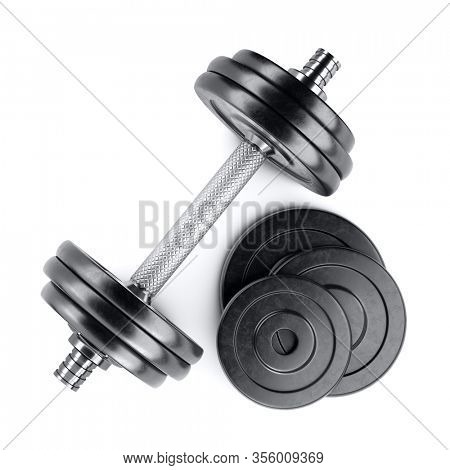 Dumbbell isolated on white background. 3d illustration
