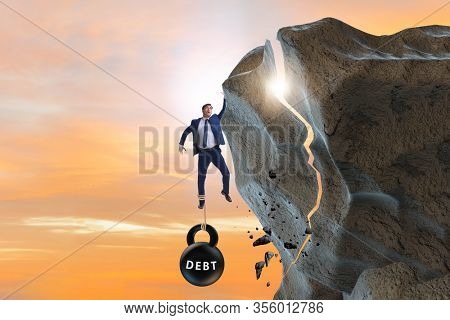 Concept of debt and load with businessman