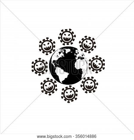 Coronavirus 2019-ncov. The Earth Is Surrounded By A Corona Virus. Chinese Pathogenic Respiratory Inf
