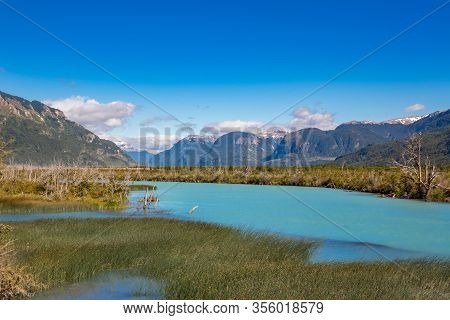 Landscape Of River Murta Valley With Beautiful Mountains View, Patagonia, Chile, South America