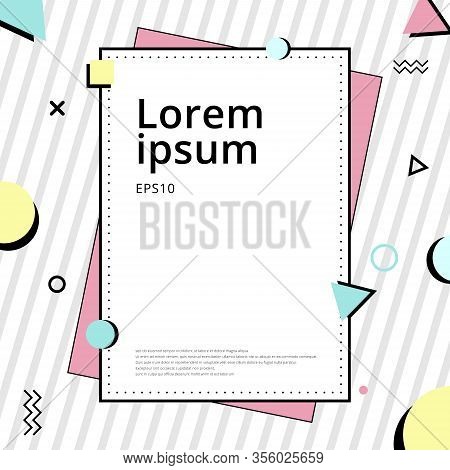 Template Cover Brochure Trendy Chaotic Flat Geometric Memphis Style. Modern Minimal Design For Poste