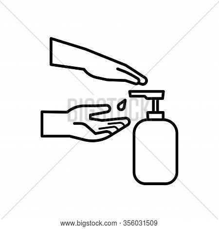 Hand Press Sanitizer Alcohol Gel Bottle To Cleaning Disinfection And Washing Flat Icon  Vector Backg