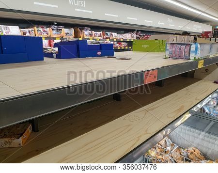 Munich, Germany, 14 Of April 2020: Pandemic, Panic Buying, Specifically For Toilet Paper And Pasta, 