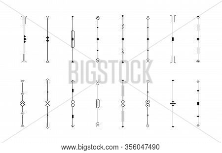 Vertical Dividers Set, Decorative Borders Collection, Vintage Scrollbar Templates For Web, Music Vol
