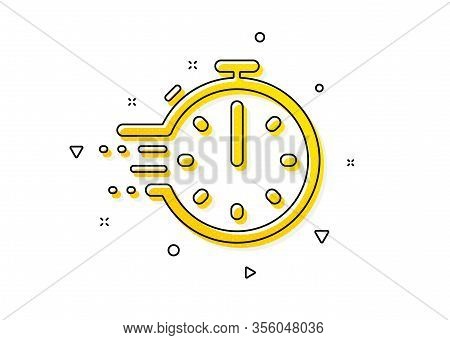 Frying Stopwatch Sign. Cooking Timer Icon. Food Preparation Symbol. Yellow Circles Pattern. Classic 