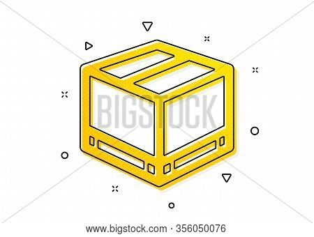 Logistics Delivery Sign. Parcel Box Icon. Package Tracking Symbol. Yellow Circles Pattern. Classic D