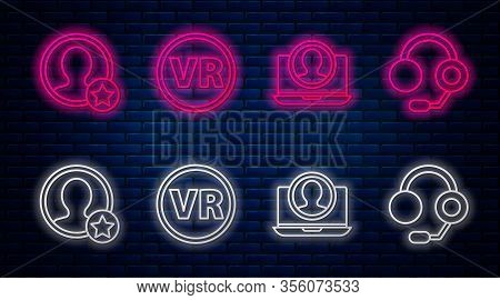Set Line Virtual Reality Glasses, Create Account Screen, Premium Create Account Screen And Headphone