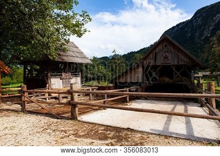 Studor, Slovenia - August, 01: View Of Typical Slovenian Barn On August 01, 2019