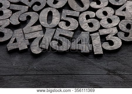 Background Of Numbers. From Zero To Nine. Numbers Texture. Finance Data Concept. Mathematic. Seamles