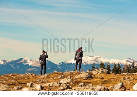 St. Radegund, Austria 12.03.2020 - View From Schockl Mountain In Graz. Tourist Spot In Graz Styria. 