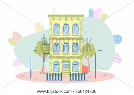 Flat Cozy Three-story House Condominium Private Apartment Detached Residential Building Construction
