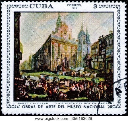 Saint Petersburg, Russia - March 06, 2020: Postage Stamp Issued In The Cuba With The Image Of The Pu