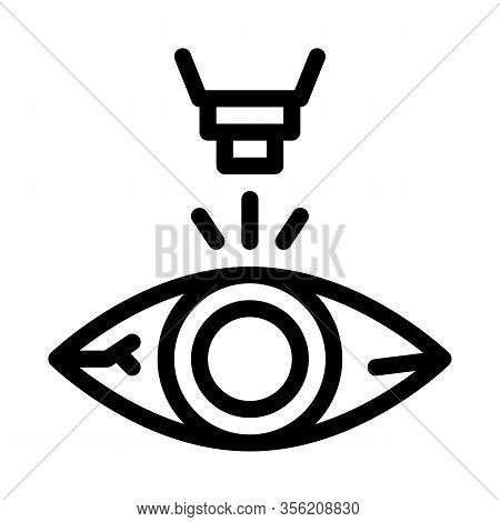 Laser Eye Treatment Icon Vector. Outline Laser Eye Treatment Sign. Isolated Contour Symbol Illustrat