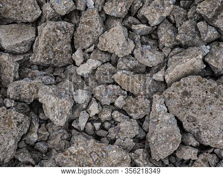 Rough Crushed Stones Fragments Texture Background, Rough Destroyed Stones Background Scattered Stone