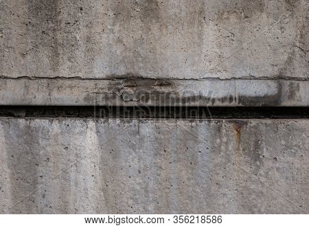 Concrete Fence Plates Surface Texture, Two Concrete Slabs Separated By Line