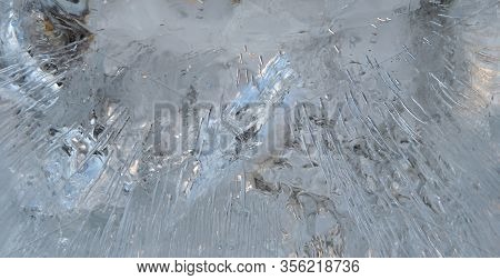 Frosted Water, Frozen Bubbles, Cold Texture, Icy Cold Surface